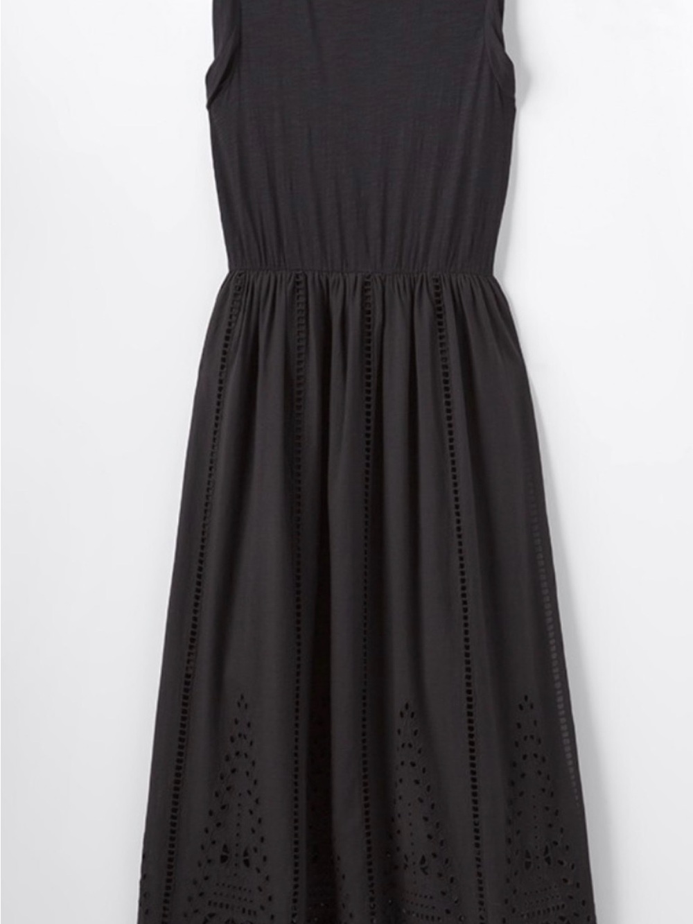 Good Hart Black Sleeveless Eyelet Midi Dress